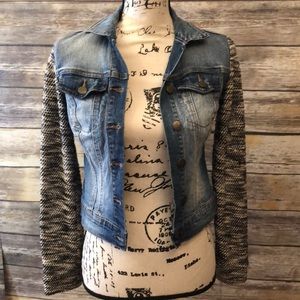 Jessica Simpson distressed jean jacket